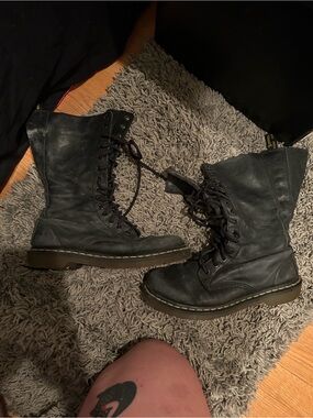 Doc Martens (broke zipper)Black Lace-Up Combat Boots - Women's